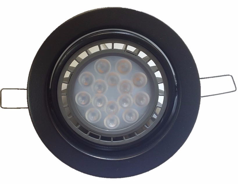 Spot Embutir Movil Ar111 Negro Sixelectric