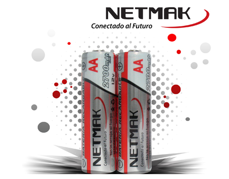 Nm-Aa270 Netmak Pilas Recargables Aa 2700 Blister X 2