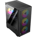 Sentey Gabinete Gamer H12 Black Vidrio Templado Mesh 4 Cooler Frgb 