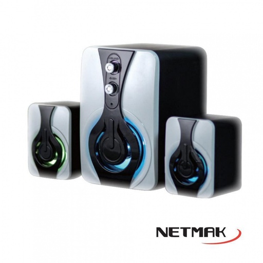 [10313] Netmak Nm-Trueno-W Parlante Usb 2.1 Gamer Retroiluminado Blanco