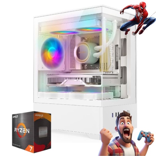 [10434] Pc Armada H11 Blanco Amd Am4 Ryzen 7 5700G Ram 32Gb 500Gb Fuente 750W 80+ Bronze + Sistema