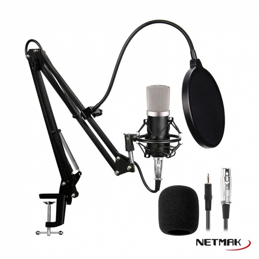 [10534] Netmak Nm-Ms790 Micrófono + Brazo Articulado Set Stream
