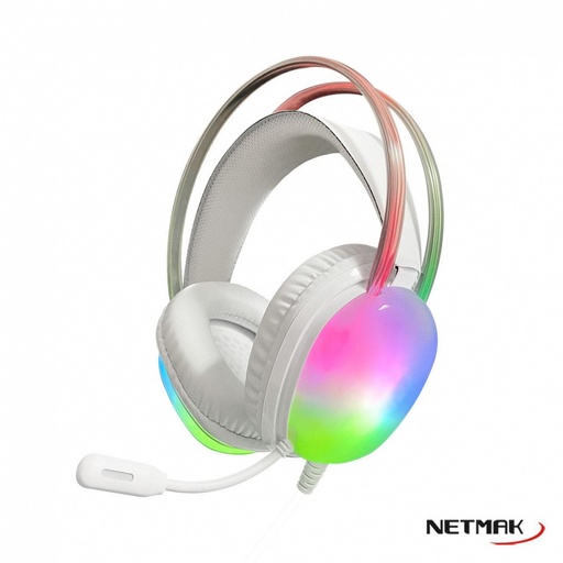 [10536] Netmak Nm-N25-W Auricular Pc Gamer 3.5 + Usb Blanco