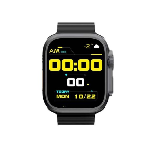 [10671] Smartwatch Fu16 Ultra 3 Plateado Malla Negra Llamadas Ritmo Cardíaco Modos Deportivo