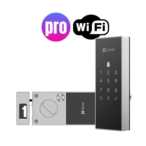 Ezviz Cs-Dl03-R100-Wbcp-Gr Dl03 Pro Smart Lock Cerradura Cerrojo Inteligente Wifi Incorporado Cámara Audio Bidireccional Microsd