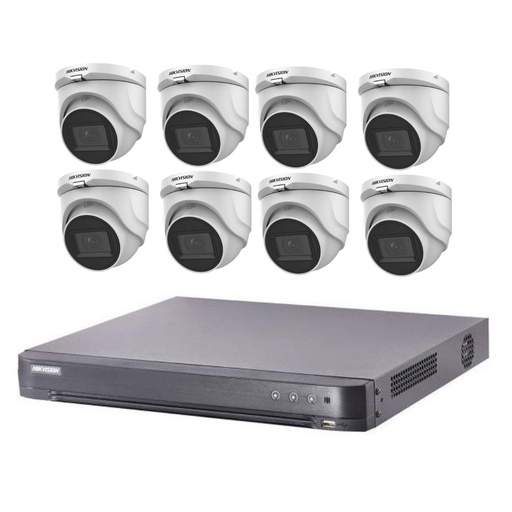 [10819] Combo Hikvision Dvr 8 Canales + 8 Cámaras Domo Int/Ext Ip66 1080P