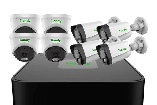 [10961] Tiandy kit seguridad nvr 8ch poe + 8 camaras