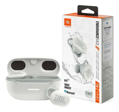 [11048] Auricular In Ear Jbl Endurance Race 2 White Bluetooth 5.2 Tws Ip68  Cancelación De Ruido 48Hs