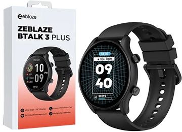 [11231] SMARTWATCH ZEBLAZE BTALK 3 PLUS ACELEROMETRO GIROCOPIO FRECUENCIA CARDIACA SATURACION DE OXIGENO EN SANGRE OXIMETRO DE PULSO IP68 260MAH BLUETOOTH 5.2 PANTALLA 1.39 PULGADAS NEGRO 