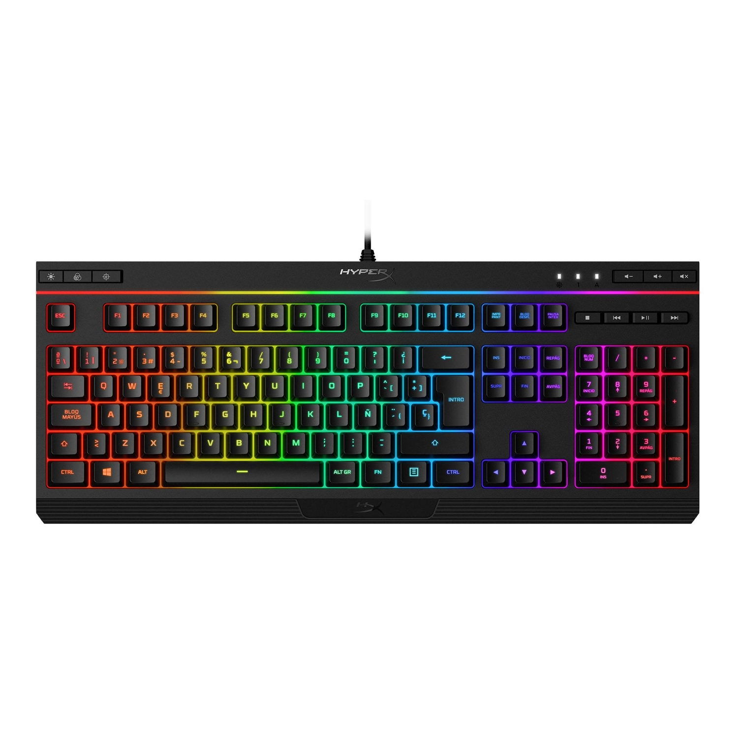 [KINTECHP4P4F5AI] Teclado C/Cable Hyperx Alloy Core Rgb La Negro