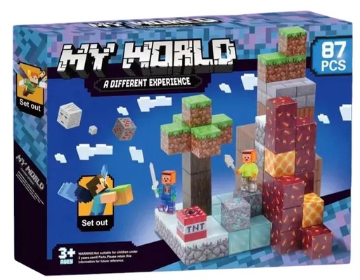 [11533] Minecraft Cubos imantados didacticos my world 87 piezas edad 3+