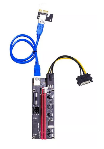 [55986] Placa Riser Ver009S Plus PCI-E 1X a 16X Power X Sata