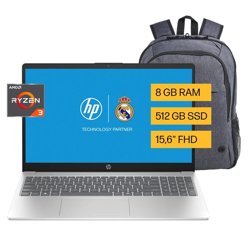 [74607] NOTEBOOK HP 15-FC0237LA R3-7320U 8GB 512GB 156 FHD W11HSL (BM7K4LAAC8) 	Mochila HP Prelude Pro