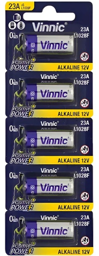 [77814] BLISTER DE PILAS VINNIC  ALCALINA 23A 12W X5 UNIDADES (L1028F)