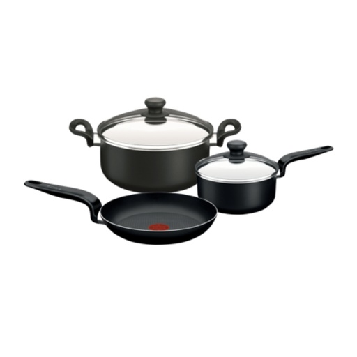 [63389] SET DE 5 PIEZAS TEFAL PRATIKA (CACEROLA 20CM C TAPAOLLA 24CM CTAPA SARTEN 24CM ) (T701SET3)