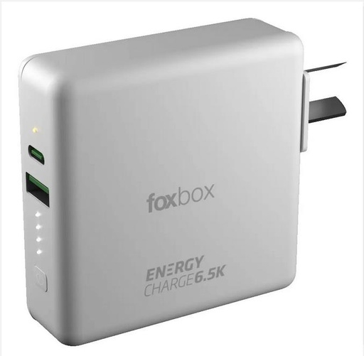 [73266] POWER BANK FOXBOX ENERGY 20W CHARGER 6500 ML BLANCO (7666)