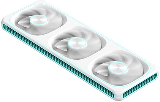 [77519] TRIPLE FAN FORMULA V LINE AIR FUSION 3 WHITE REVERSE ARGB 360MM