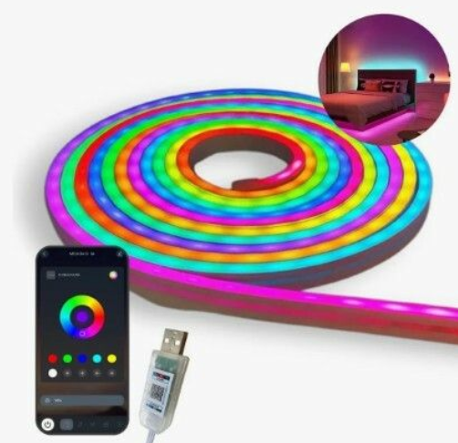 LUZ NEON FLEXIBLE 5 MTS usb 5v - MODV-00DX