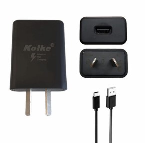 [9594] Cargador Kolke 220V 5V 2A Usb H Con Cable Usb Tipo C 1M Negro