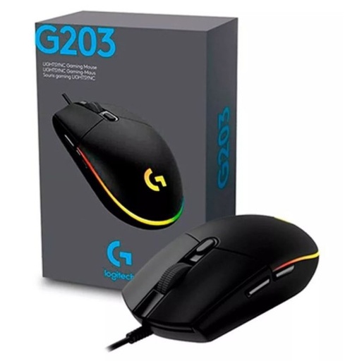 [2810] Logitech G203 Lightsync Gaming - Mouse Gamer 6D 8000Dpi Con Luz Rgb Negro