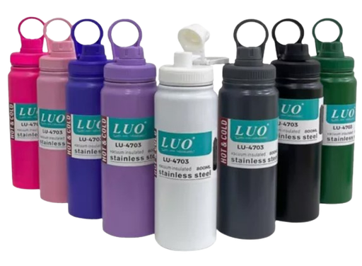 [9484] Luo Botella Termica Acero Inox. Con Agarre 800Ml Varios Colores