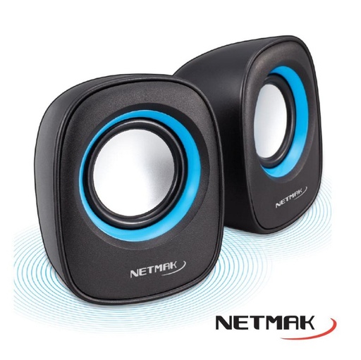 [6533] Netmak Nm-9025 - Parlante Potenciado Usb 2.0 Red/Blue 6W