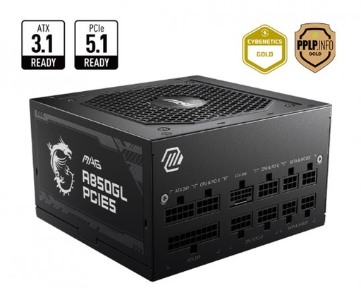 [10055] Fuente Msi Mag A850Gl 850W 80 Plus Gold Full Modular Pcie 5.0