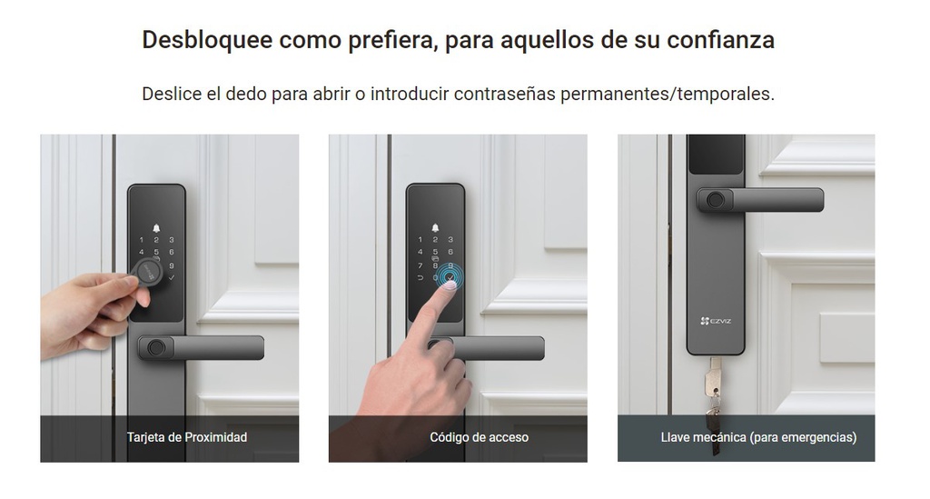 EZVIZ CS-DL05-R200 CERRADURA SMART EXTERIOR HUELLAS TARJETA APP