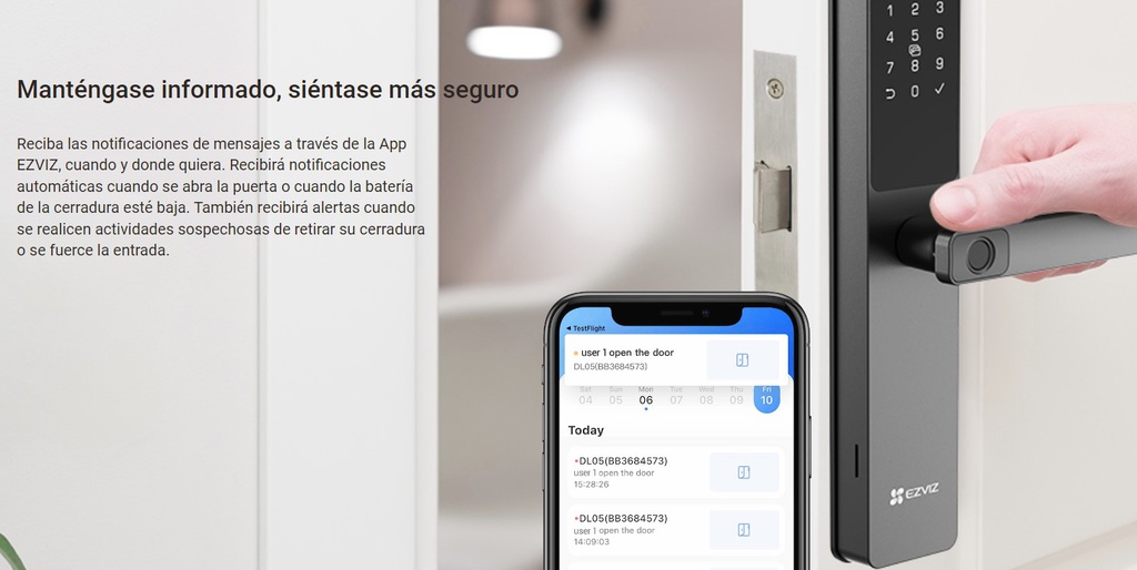 EZVIZ CS-DL05-R200 CERRADURA SMART EXTERIOR HUELLAS TARJETA APP