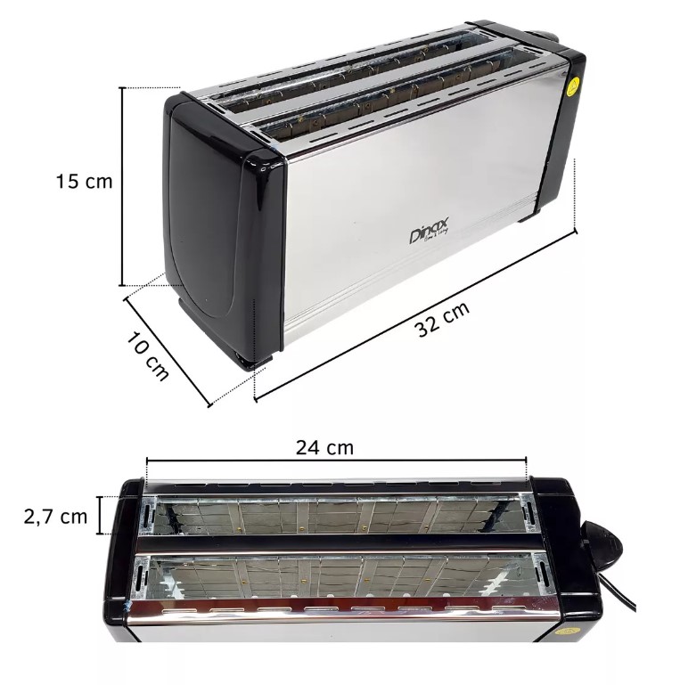 DINAX TTM1400 TOSTADORA 1400W - 4 RODAJAS DE PAN