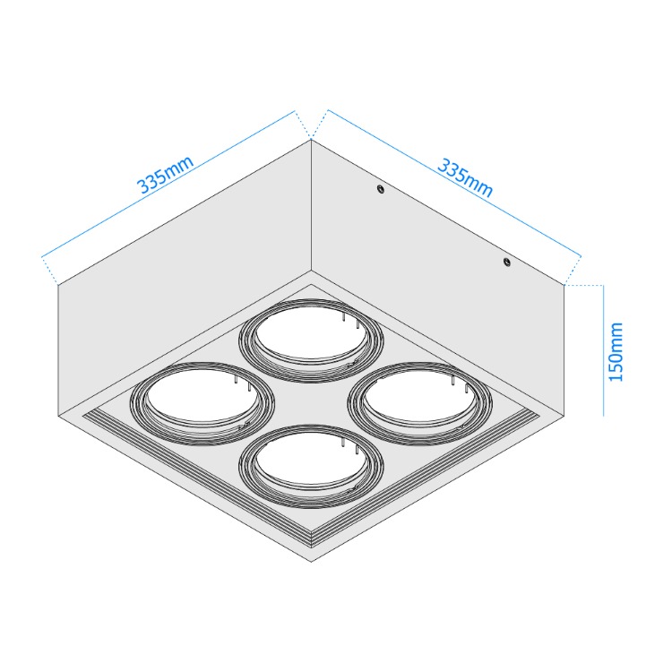 MACROLED APCAR-X4-CB PLAFON CARDONICO AR111 X 4 BLANCO