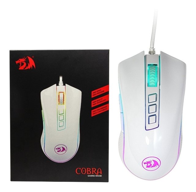 REDRAGON MOUSE GAMER M711 COBRA WHITE USB 10.000 DPI