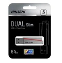 HIKSEMI PENDRIVE 128GB E307C DUAL SLIM USB 3.0 / USB TYPE C OTG