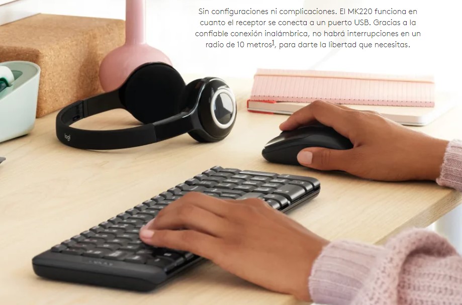 LOGITECH TECLADO MOUSE WIRELESS COMBO USB K220