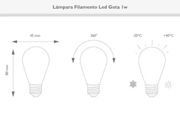 MACROLED BFS14-1WW BULBO S14 FILAMENTO 1W E27 DECO GOTA GUIRNALDA