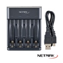 NETMAK NM-CH4 CARGADOR PILAS AA AAA USB 4 PILAS