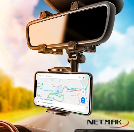 NETMAK NM-HC25 SOPORTE CELULAR PARA ESPEJO RETROVISOR HOLDER