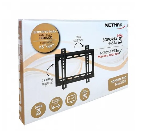 NETMAK NM-ST03 SOPORTE TV LED 23"-43" FIJO 30KG