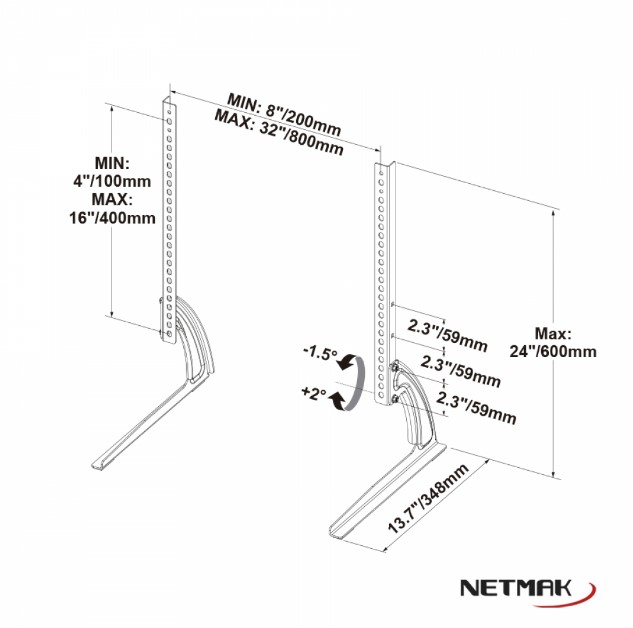 NETMAK NM-ST25 SOPORTE BASE PARA LED/LCD