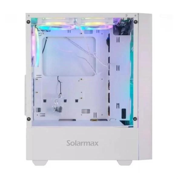 SOLARMAX CM-5920 GABINETE GAMER WHITE + 6 COOLERS RGB