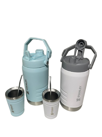 YQ H10249 TERMO GALONERA 1.2LT SIMIL STANLEY + VASO/MATE VARIOS COLORES