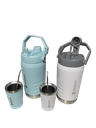 YQ H10249 TERMO GALONERA 1.2LT SIMIL STANLEY + VASO/MATE VARIOS COLORES