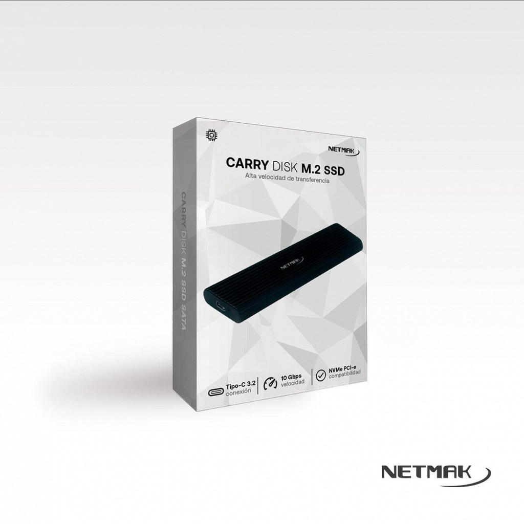 Netmak Nm-Case-6 Carry Disk Usb-C 3.2Para Discos Ssd M.2 Nvme/Sata 
