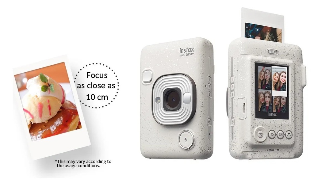 FujiFilm INSTAX MINI LIPLAY HYBRID INSTANT CAMERA - MISTY WHITE