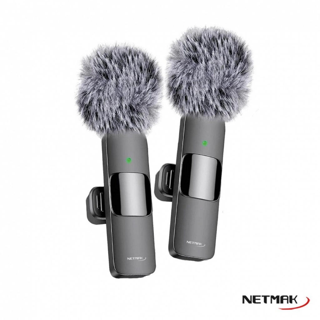 Netmak Nm-Mc12 Micrófonos X2 Inalámbricos Corbateros