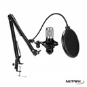 Netmak Nm-Ms790 Micrófono + Brazo Articulado Set Stream
