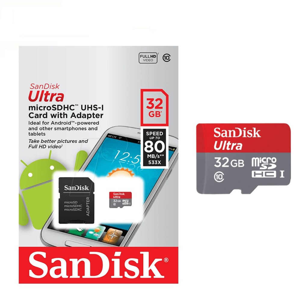 SanDisk Micro SD Adapt 32GB CLASE 10 80 mb/s