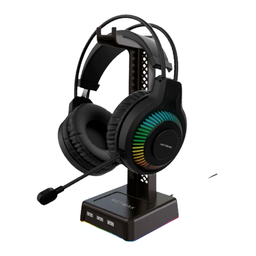 Combo Netmak! Auricular + Teclado + Mouse + Base Auriculares +  Parlantes
