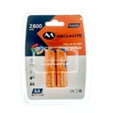 Megalite P02555 pila recargable ni/mh AA 2800 MAH x 2u blister