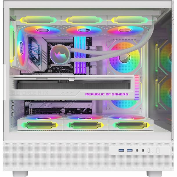 Formula V Gabinete Gamer Crystal Z8 Floe White Atx + 6 Fans Frgb 